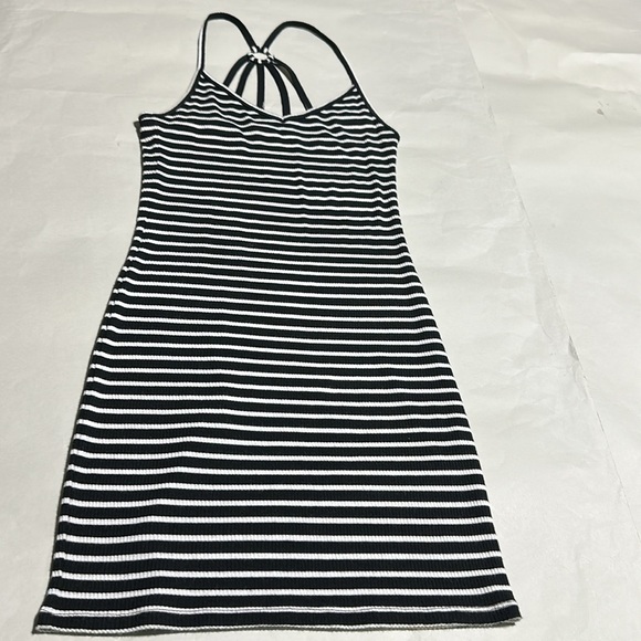 Aéropostale Black & White Striped Ribbed Knit Mini Dress – Size S - Picture 3 of 8